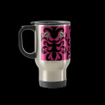 Super cute gothic skull damask travel mug mugs