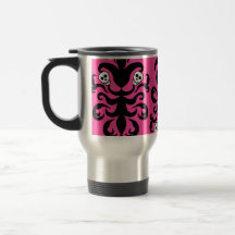 Super cute gothic skull damask travel mug
