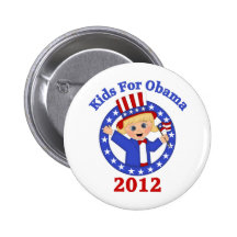 Super Cute Kids For Obama Tees and Gifts Pinback Buttons