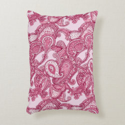 Super Cute Melange Paisley in Pink Accent Pillow