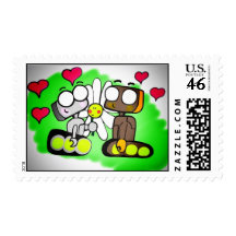 Super Cute Robot Love Stamp