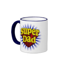 Super Dad, Fresh Red/Yellow/Blue Fathers Day Mug