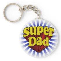 Super Dad, Superhero Red/Yellow/Blue Keychain