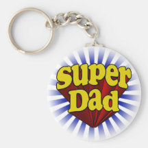 Super Dad, Superhero Red/Yellow/Blue Keychain