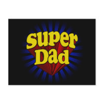 Super Dad, Superhero Red/Yellow/Blue Post Card