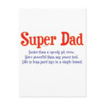 Super Dad with super powers t-shirts and gifts Post Cards