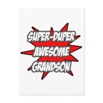 Super Duper Awesome Grandson Post Card
