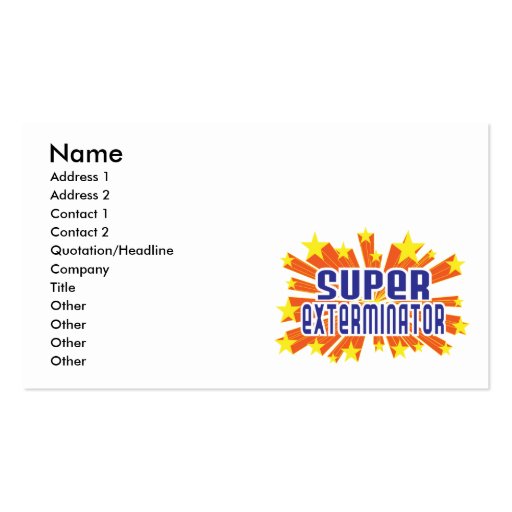 Super Exterminator Business Cards