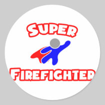 Super Firefighter Round Stickers