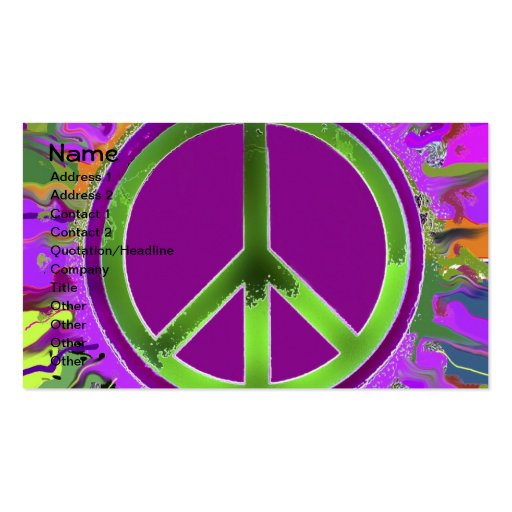 SUPER Groovy Peace Sign Business Cards