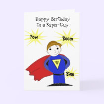 Super Guy Birthday Greeting cards