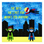 Super Hero Boys Bithday Party invitations