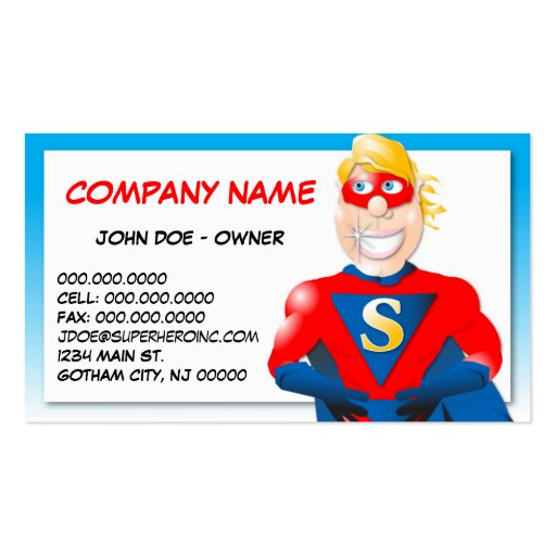 Super Hero Business Card - Horizontal1 (front side)