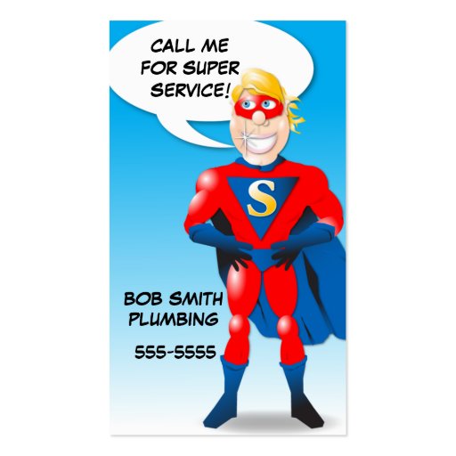 Super Hero Business Card Shell - vertical (front side)