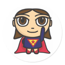 Super Hero Girl Character Sticker