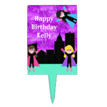 Super Hero Girls Bithday Party Cake Toppers