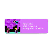 Super Hero Girls Bithday Party Custom Return Address Labels