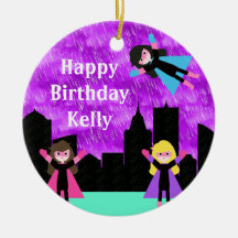Super Hero Girls Bithday Party Christmas Tree Ornaments