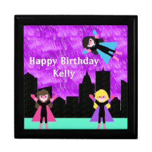 Super Hero Girls Bithday Party Trinket Boxes
