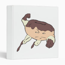 super hero strong donut character vinyl binders