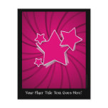 Super Hot Pink Stars and Swirl Background flyers