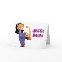 Super mom blank greeting card