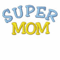 Super MOM Embroidered Polo Shirt - Dark embroidered shirts