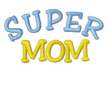 Super MOM Embroidered Polo Shirt - Dark embroidered shirts