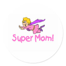 Super Mom (Flying) stickers by TeeZazzle Super Mom (Flying) stickers