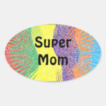 Super Mom oval sticker