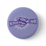 Super Mom Purple Starburst Pinback Button
