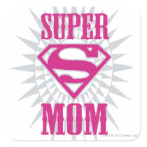 Super Mom Starburst Square Stickers