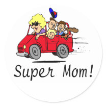 Super Mom (Van) stickers by CelebrationZazzle Super Mom (Van) stickers