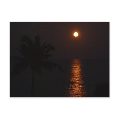 Super Moon over Ocean postcard