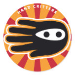 Super Ninja Hand Round Stickers