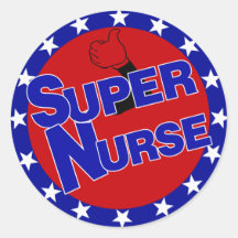 SUPER NURSE THUMBS UP - ENCOURAGEMENT ROUND STICKERS