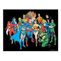 super, powers, collection, justice league heroes, justice, league, justice league logo, justice league, logo, hero, heroes, dc comics, comics, comic, comic book, comic book hero, comic hero, comic heroes, comic book heroes, dc comic book heroes, batman, bat man, the dark knight, superman, super man, green lantern, wonder woman, shazam, green arrow, hawk man, hawk woman, plastic man, firestorm, dr. fate, martian manhunter, red tornado, darkseid, aquaman, supergirl, the emerald warrior, Postkort med brugerdefineret grafisk design