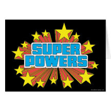 Super Powers Logo Blue Greeting Cards