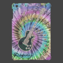 Super Psychedelic Rainbow Tie-Dye Guitar ipad mini cases