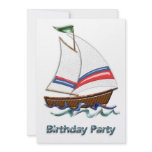 Super Sailboat  Birthday Invitation