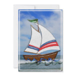 Super Sailboat on the High Sea Custom Invitations