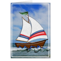 Super Sailboat on the High Seas cards