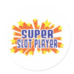 Super Slot Player Round Stickers