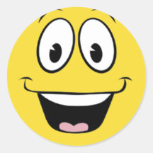 Super Smiley Face Round Stickers