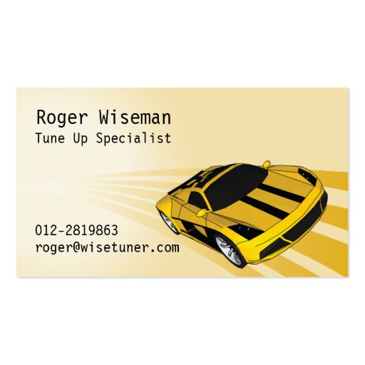 Super Sporty Yellow Business Card