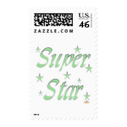 Super Star Green Stars stamp