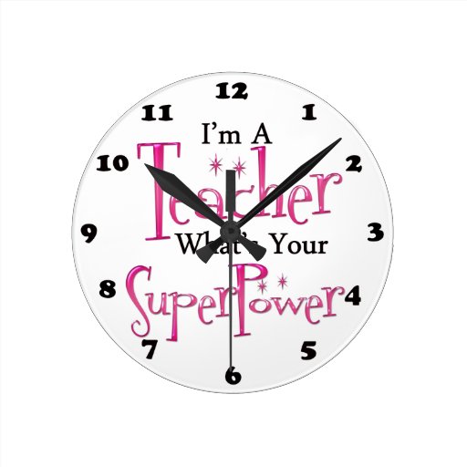 Super Teacher Round Wallclock Zazzle
