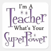 Super Teacher Square Sticker