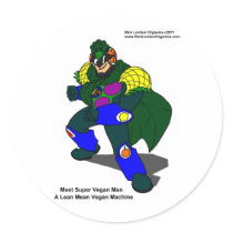 Super Vegan Man (Our Mascot) Gifts Tees & Cards stickers