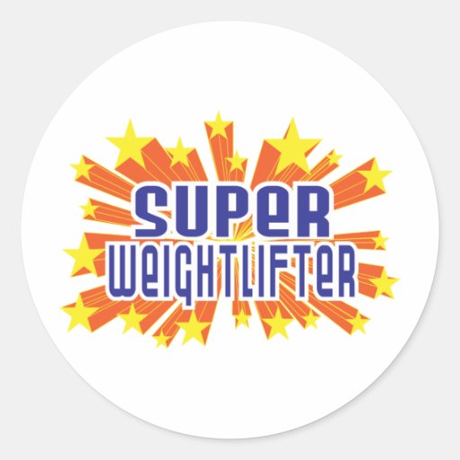 Super Weightlifter Round Stickers